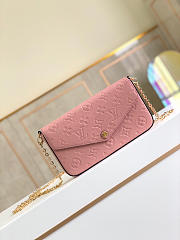 Louis Vuitton Felicie Monogram Leather In Light Pink M69977 Size 21x12x3cm - 1