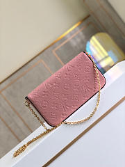 Louis Vuitton Felicie Monogram Leather In Light Pink M69977 Size 21x12x3cm - 5