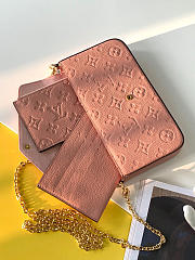 Louis Vuitton Felicie Monogram Leather In Light Pink M69977 Size 21x12x3cm - 6