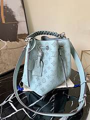 Louis Vuitton Muria Mahina Blue Calfskin Monogram Bag M55800 Size 25cm  - 3