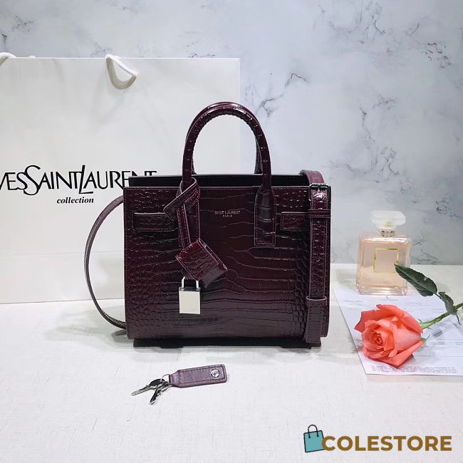 YSL Classic Sac De Jour Crocodile Pattern Leather 392035 Size: 22x18x11cm - 1