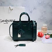 YSL Classic Sac De Jour In Green Crocodile Pattern Leather 22cm - 1