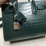 YSL Classic Sac De Jour In Green Crocodile Pattern Leather 22cm - 2