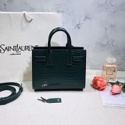 YSL Classic Sac De Jour In Green Crocodile Pattern Leather 22cm - 4