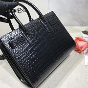 YSL Classic Sac De Jour In Black Crocodile Pattern Leather 22cm - 2