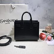 YSL Classic Sac De Jour In Black Crocodile Pattern Leather 22cm - 3