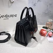 YSL Classic Sac De Jour In Black Crocodile Pattern Leather 22cm - 5