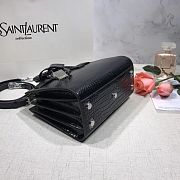 YSL Classic Sac De Jour In Black Crocodile Pattern Leather 22cm - 6