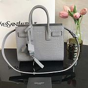 YSL Classic Sac De Jour In Grey Crocodile Pattern Leather 22cm - 1