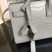 YSL Classic Sac De Jour In Grey Crocodile Pattern Leather 22cm - 3