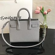 YSL Classic Sac De Jour In Grey Crocodile Pattern Leather 22cm - 4