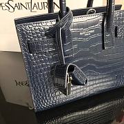 YSL Classic Sac De Jour In Dark Blue Crocodile Pattern Leather 392035 22cm - 2
