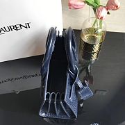 YSL Classic Sac De Jour In Dark Blue Crocodile Pattern Leather 392035 22cm - 3