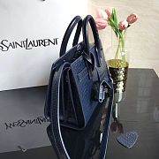YSL Classic Sac De Jour In Dark Blue Crocodile Pattern Leather 392035 22cm - 4