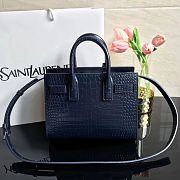 YSL Classic Sac De Jour In Dark Blue Crocodile Pattern Leather 392035 22cm - 5