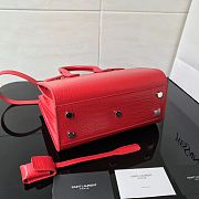 YSL Classic Sac De Jour In Red Crocodile Pattern Leather 21141 22cm - 3