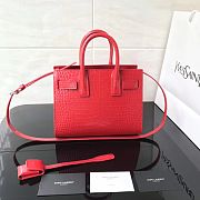 YSL Classic Sac De Jour In Red Crocodile Pattern Leather 21141 22cm - 5