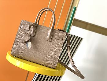 YSL Classic Sac De Jour In Beige Crocodile Pattern Leather 21141 26cm