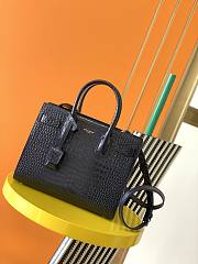 YSL Classic Sac De Jour In Black Crocodile Pattern Leather 21141 26cm - 1