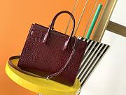 YSL Classic Sac De Jour In Bodeaux Crocodile Pattern Leather 21141 26cm - 2