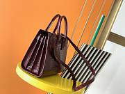 YSL Classic Sac De Jour In Bodeaux Crocodile Pattern Leather 21141 26cm - 3