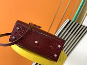 YSL Classic Sac De Jour In Bodeaux Crocodile Pattern Leather 21141 26cm - 4