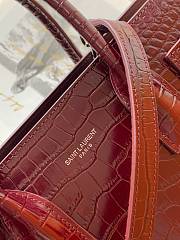 YSL Classic Sac De Jour In Bodeaux Crocodile Pattern Leather 21141 26cm - 6