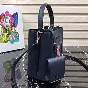 Prada Panier Mini Doll Bucket Bag In Dark Blue 1BA217 Size 18x17x10.5 cm - 6