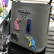 Prada Panier Mini Doll Bucket Bag In Grey 1BA217 Size 18x17x10.5 cm - 3