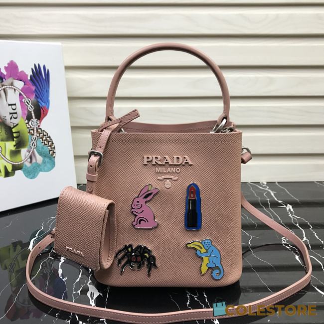 Prada Panier Mini Doll Bucket Bag In Pink 1BA217 Size 18x17x10.5 cm - 1