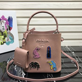 Prada Panier Mini Doll Bucket Bag In Pink 1BA217 Size 18x17x10.5 cm