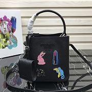 Prada Panier Mini Doll Bucket Bag In Black 1BA217 Size 18x17x10.5 cm - 1