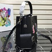 Prada Panier Mini Doll Bucket Bag In Black 1BA217 Size 18x17x10.5 cm - 5