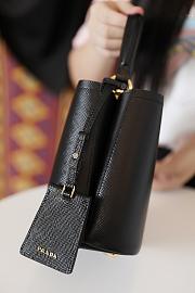 Prada Mini Panier Saffiano Shoulder Bag In Black 1BA217 Size 18x17x10.5cm - 3