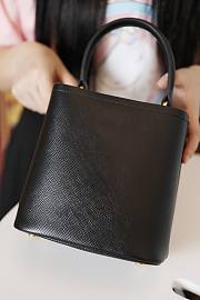 Prada Mini Panier Saffiano Shoulder Bag In Black 1BA217 Size 18x17x10.5cm - 2