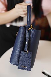 Prada Mini Panier Saffiano Shoulder Bag In Grey 1BA217 Size 18x17x10.5cm - 2
