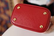 Prada Mini Panier Saffiano Shoulder Bag In Red 1BA217 Size 18x17x10.5cm - 5