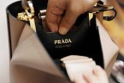 Prada Mini Panier Saffiano Shoulder Bag In Beige 1BA217 Size 18x17x10.5cm - 5