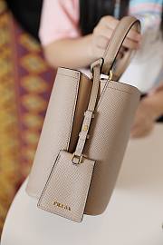Prada Mini Panier Saffiano Shoulder Bag In Beige 1BA217 Size 18x17x10.5cm - 3