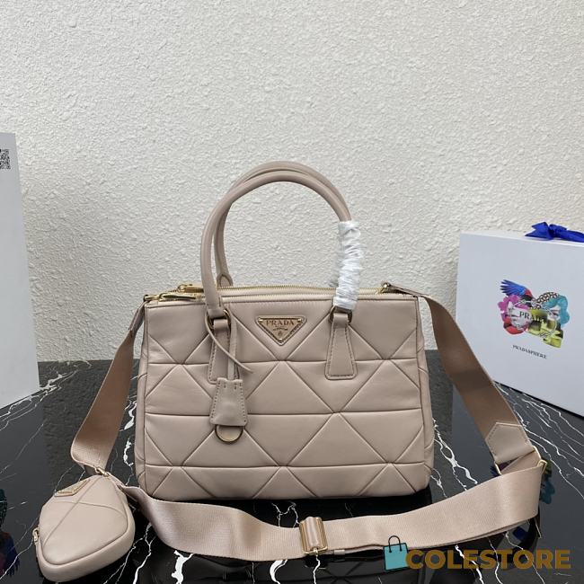 Prada Saffiano Women Hand Bag In Beige 1BA863 Size: 28×20×12cm - 1