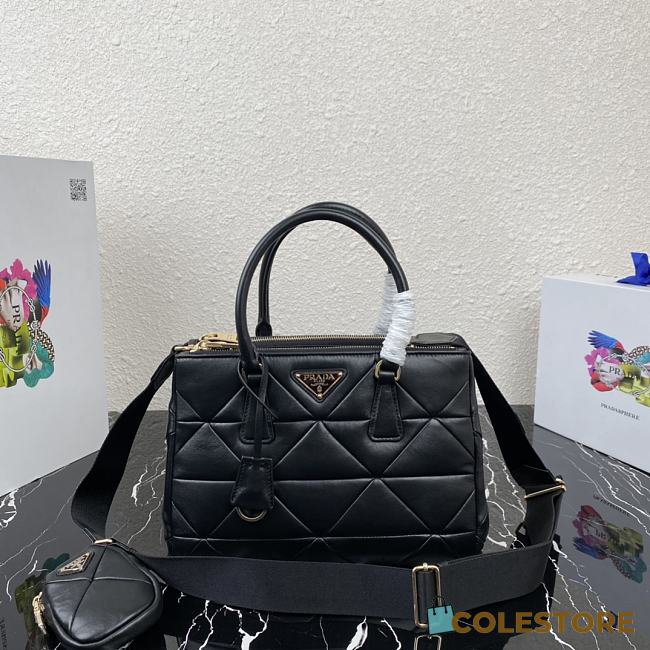 Prada Saffiano Women Hand Bag In Black 1BA863 Size: 28×20×12cm - 1