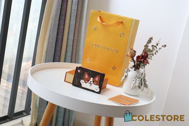 Louis Vuitton Cute Corgi Coin Card In Brown  - 1