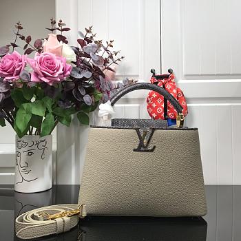 Louis Vuitton Capucine BB In Grey Taurillon Leather 27cm