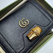Gucci Diana Card Case Wallet In Black 658244 Size 11x8x2.5cm - 2
