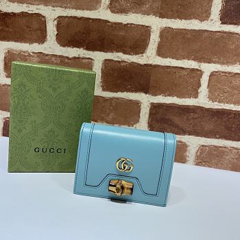Gucci Diana Card Case Wallet In Blue 658244 Size 11x8x2.5cm