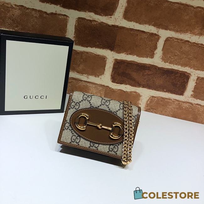 Gucci Diana Card Case Wallet In Canvas Leather 658244 Size 11x8x2.5cm - 1