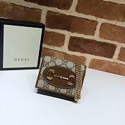 Gucci Diana Card Case Wallet In Canvas Leather 658244 Size 11x8x2.5cm - 1
