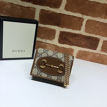 Gucci Diana Card Case Wallet In Canvas Leather 658244 Size 11x8x2.5cm