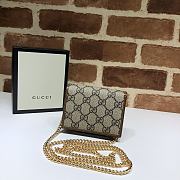 Gucci Diana Card Case Wallet In Canvas Leather 658244 Size 11x8x2.5cm - 2