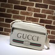 Gucci Print Messenger Shoulder Bag In White 523589 Size 33.5x23x9.5cm - 1